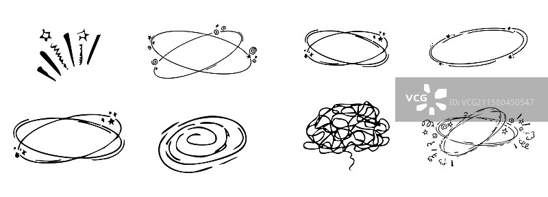 头晕效果的头痛生病涂鸦漫画图片素材