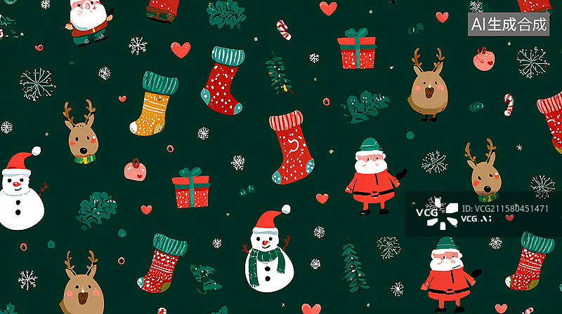 【AI数字艺术】圣诞节海报背景插画图片素材