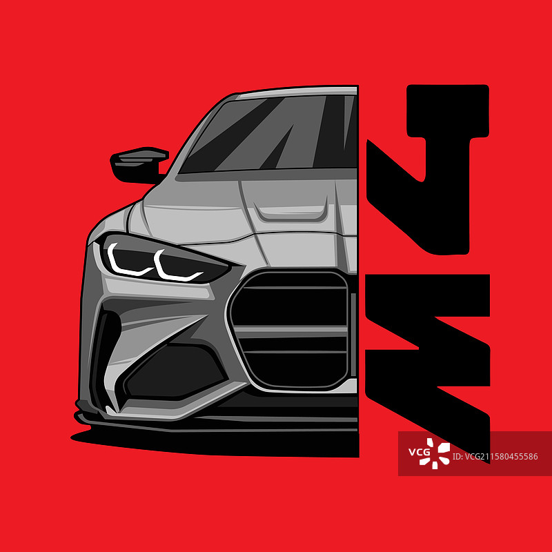 前视图的半辆M4汽车图片素材