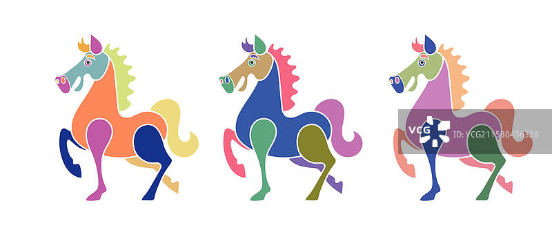 马矢量艺术插图图片素材