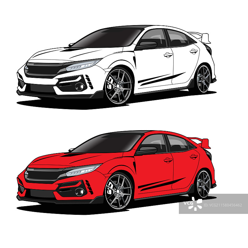 黑白运动轿车图片素材