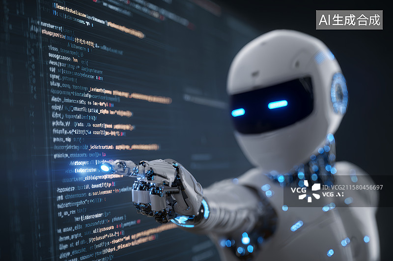 【AI数字艺术】未来科技机器人互动图片素材