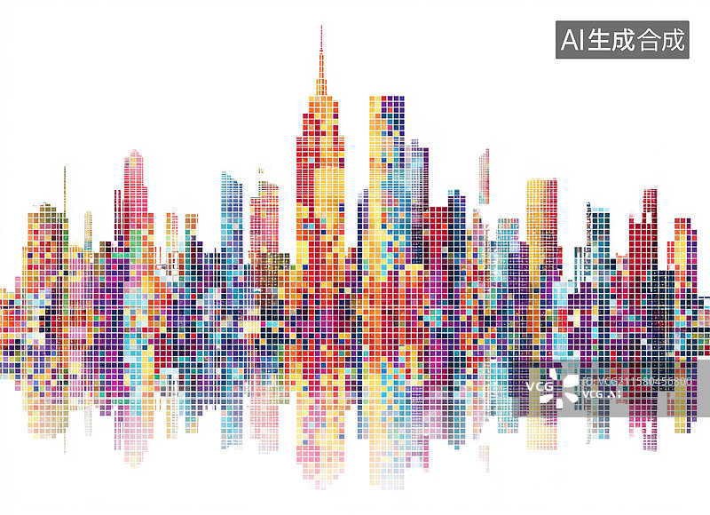 【AI数字艺术】城市霓虹夜景图图片素材