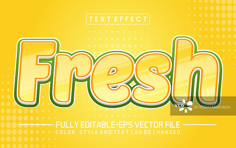 可编辑的新鲜字体文本效果图片素材
