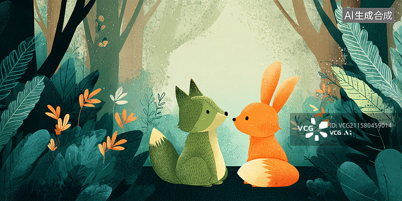 【AI数字艺术】森林中的温馨时光图片素材