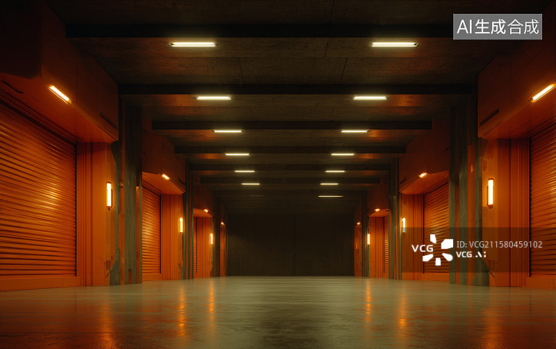 【AI数字艺术】地下车库的静谧时光图片素材