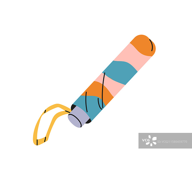 有趣的折叠彩色条纹伞图标图片素材