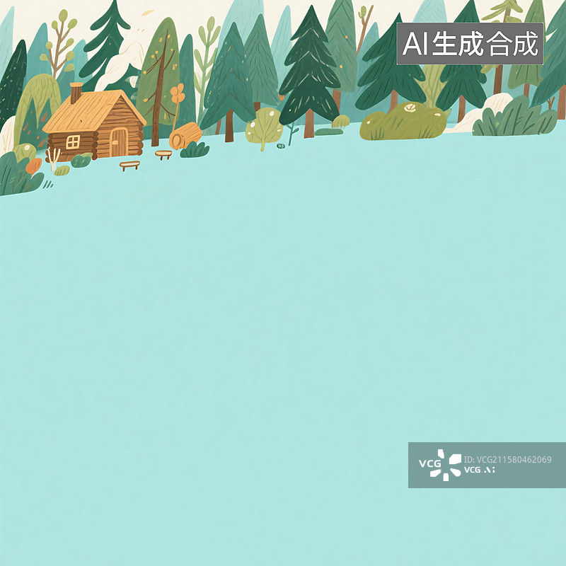 【AI数字艺术】2D卡通森林插画图片素材