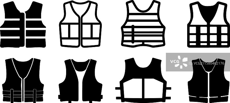 各种类型的安全背心合集图片素材