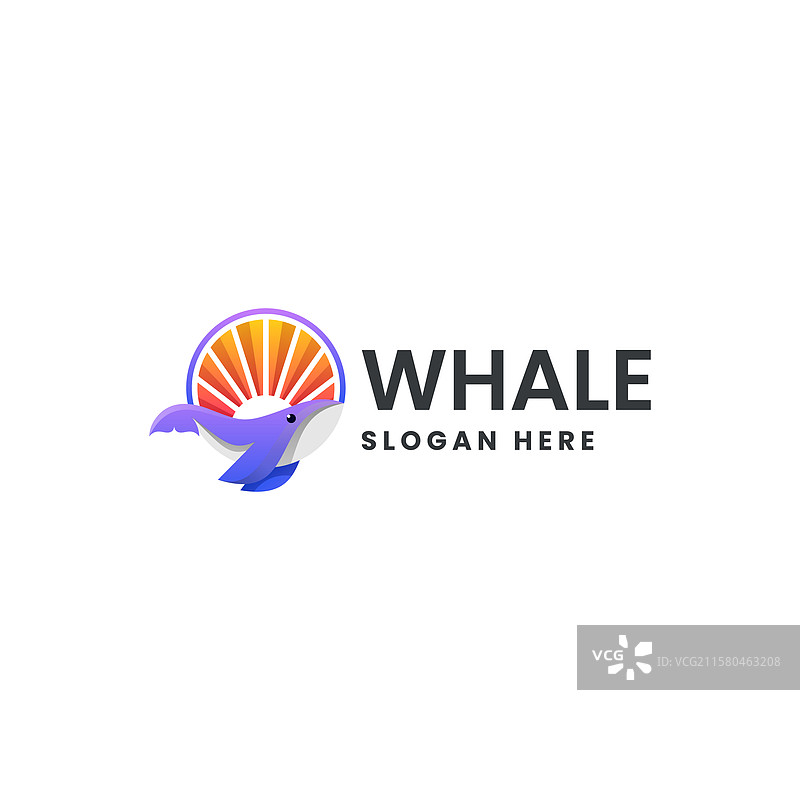 鲸鱼渐变彩色标志图片素材
