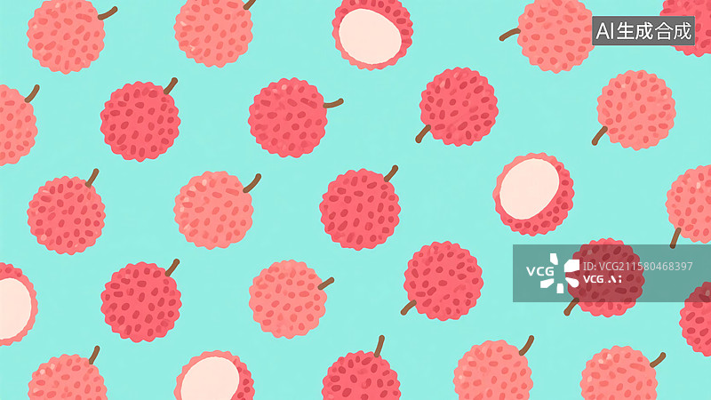 【AI数字艺术】2D卡通荔枝插画图片素材