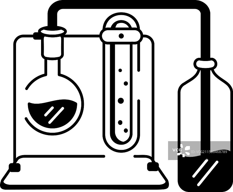 手绘图标显示电解过程图片素材