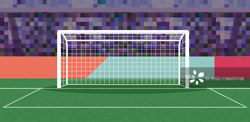 体育场内的足球门图形图片素材