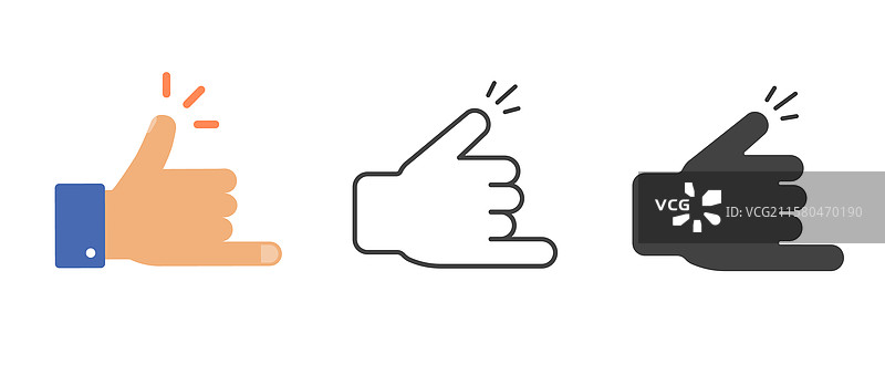 放松的夏威夷手势图标表情符号集合，阿罗哈，酷炫图片素材