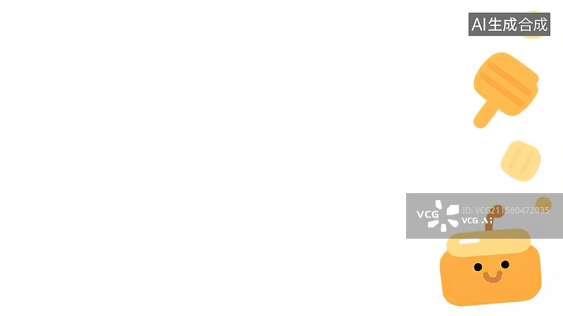 【AI数字艺术】2D卡通居右背景趣味扁平元素，勤劳的小蜜蜂飞来飞去采蜂蜜儿童绘本插图绘画装饰画图案印花边框角图图片素材