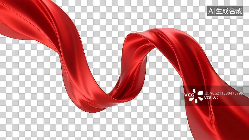 【AI数字艺术】流动的布料缎子曲线3D渲染图片素材