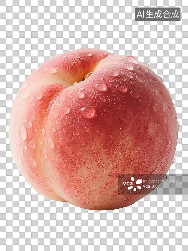 【AI数字艺术】带着水珠的水蜜桃免扣元素图片素材