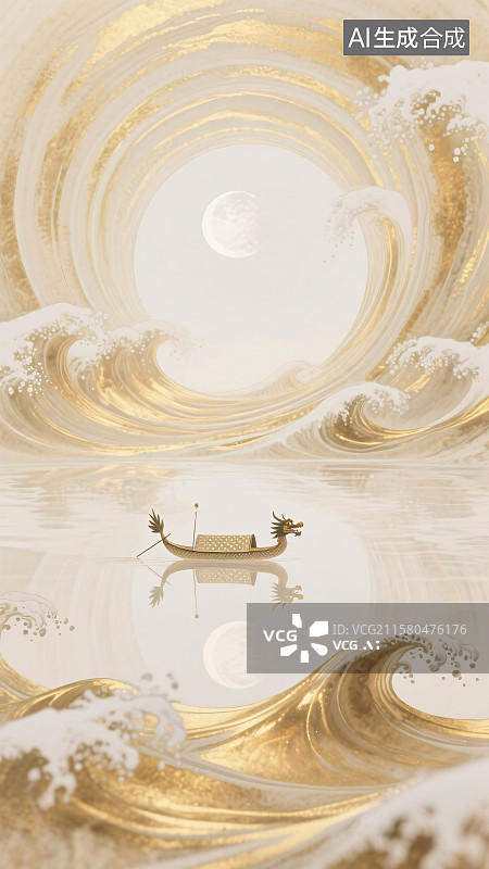 【AI数字艺术】国风端午节龙舟图片素材