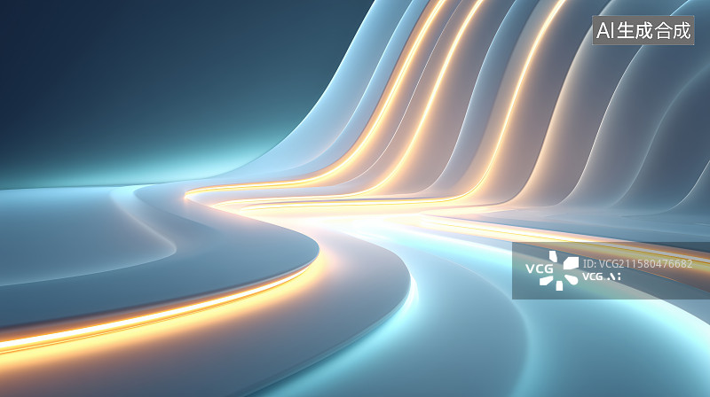 【AI数字艺术】流光溢彩的抽象波浪图案图片素材
