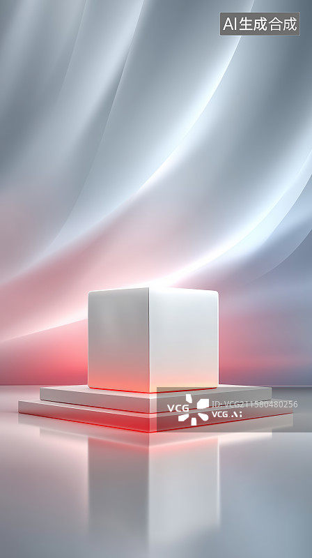 【AI数字艺术】未来感圆形舞台与光效背景图片素材