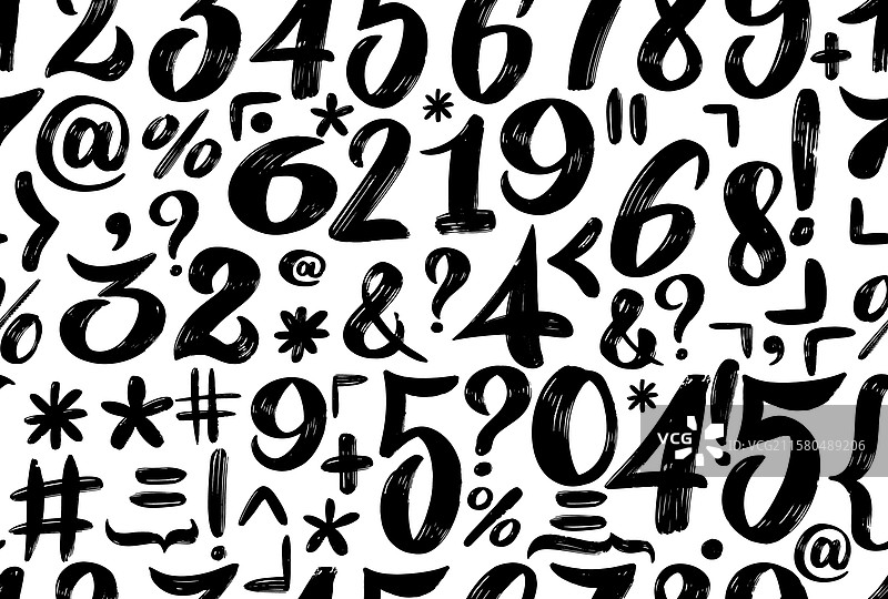 黑白数字无缝图案图片素材