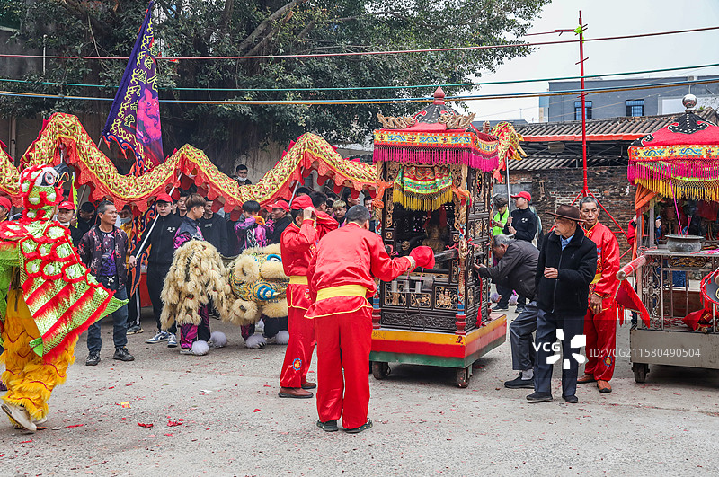 雷州游神舞狮传统民间艺术非物质文化遗产节庆活动图片素材