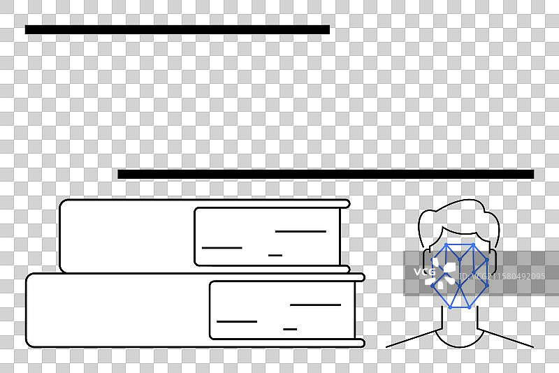 带有书籍的面部识别技术图片素材