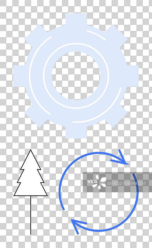 可持续发展概念与齿轮树结合图片素材