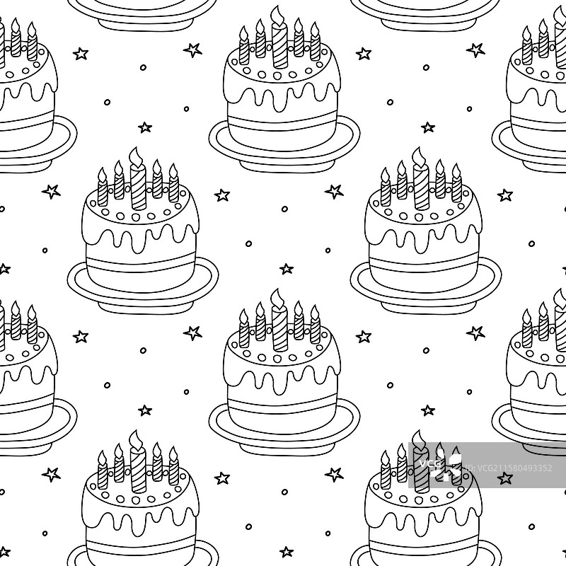 手绘单色无缝图案图片素材