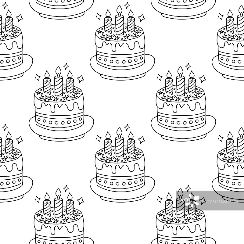 手绘的无缝黑白图案图片素材