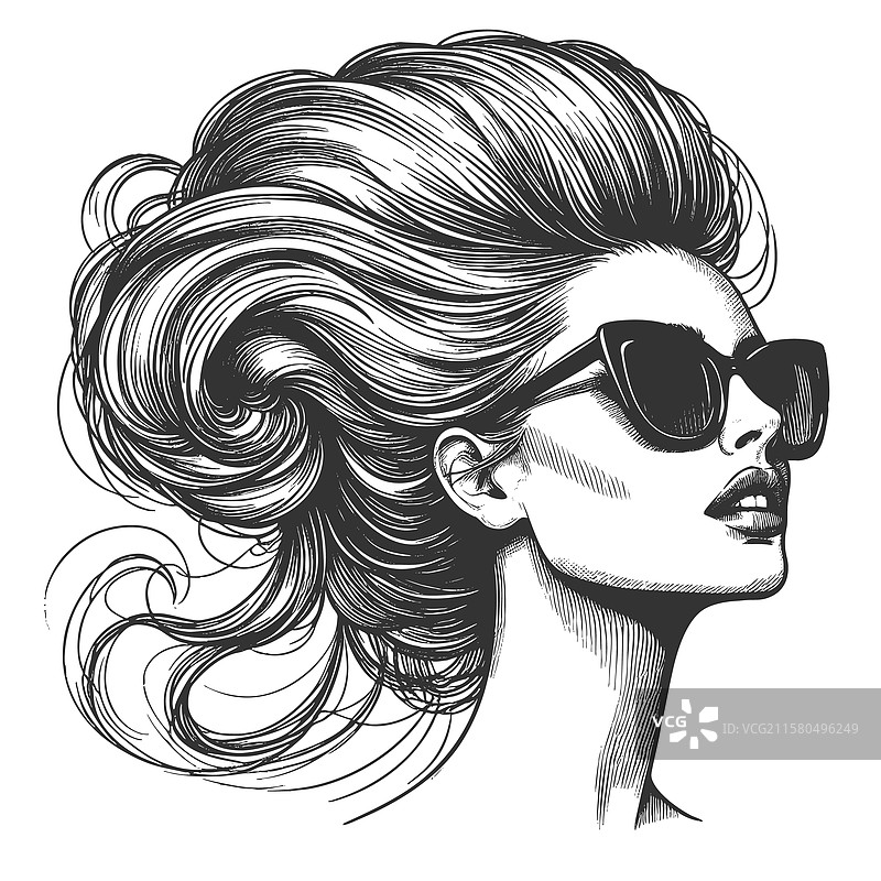 戴着太阳镜的女性时尚图片素材