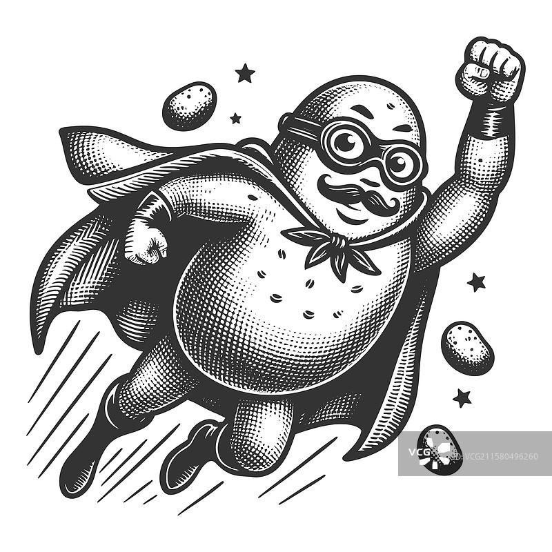 土豆超级英雄雕刻图片素材