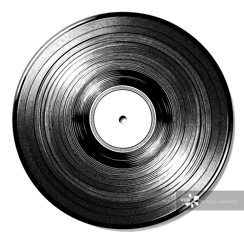 黑胶唱片雕刻草图图片素材