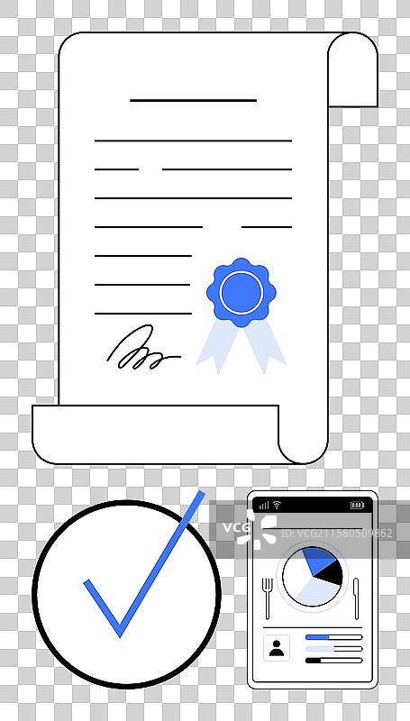 带有印章的移动数据认证文件图片素材