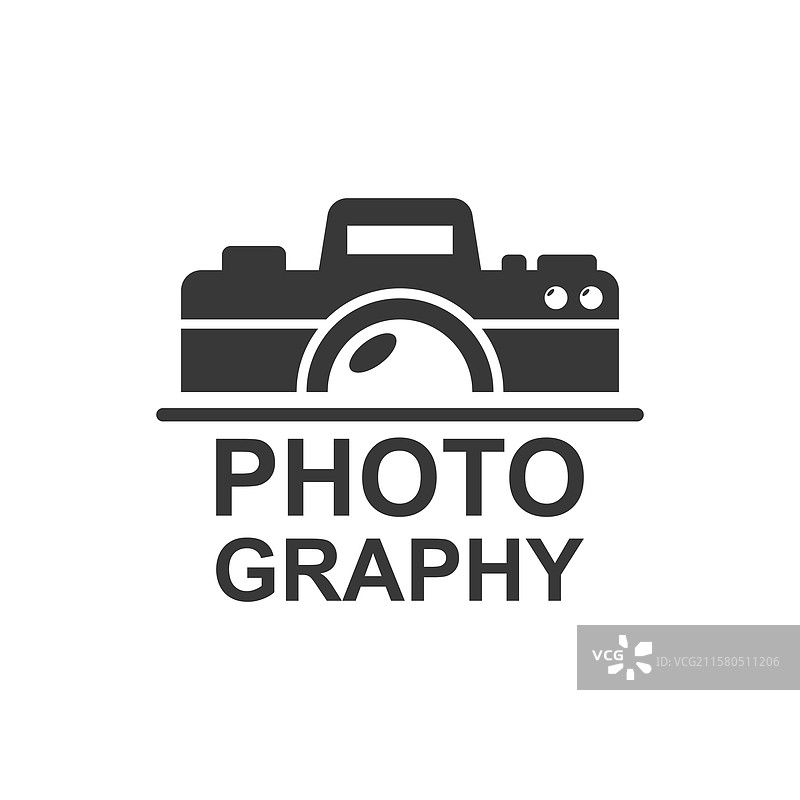 平面风格的相机图标与摄影文字图片素材