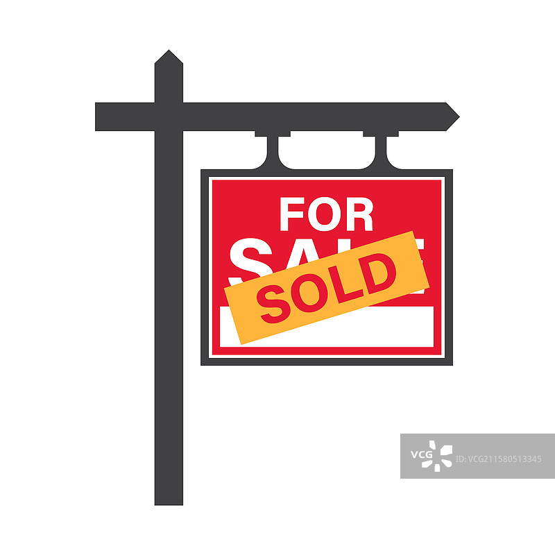 平面风格的房地产横幅图标，销售标签图片素材