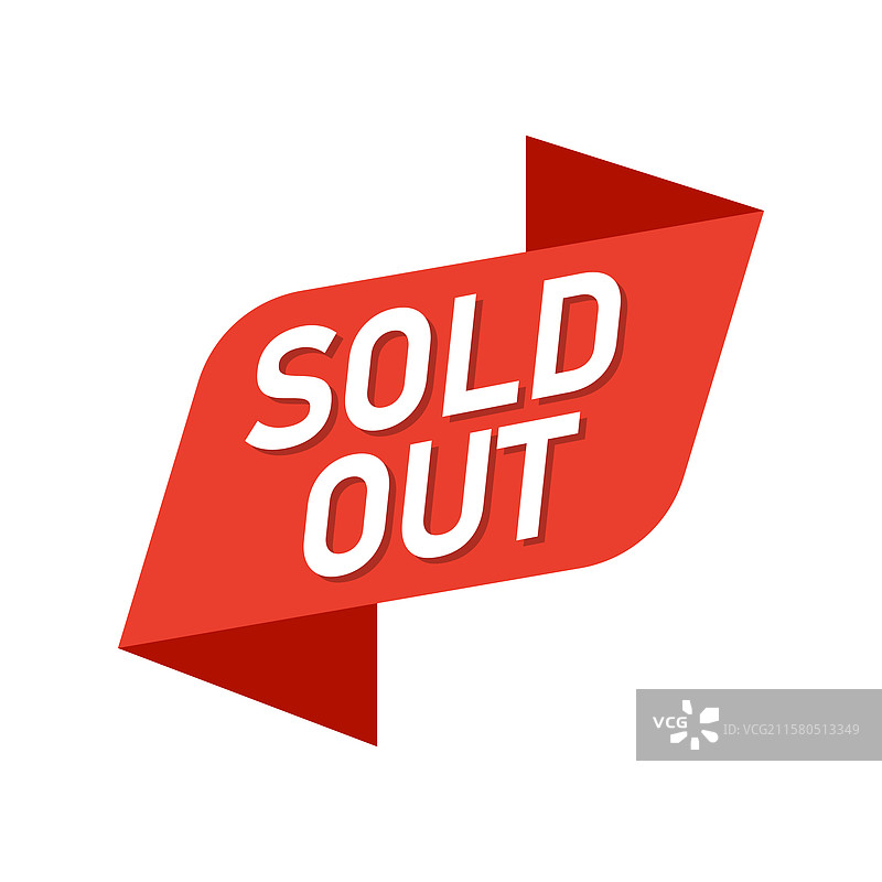 售罄横幅图标，扁平风格的促销标签图片素材