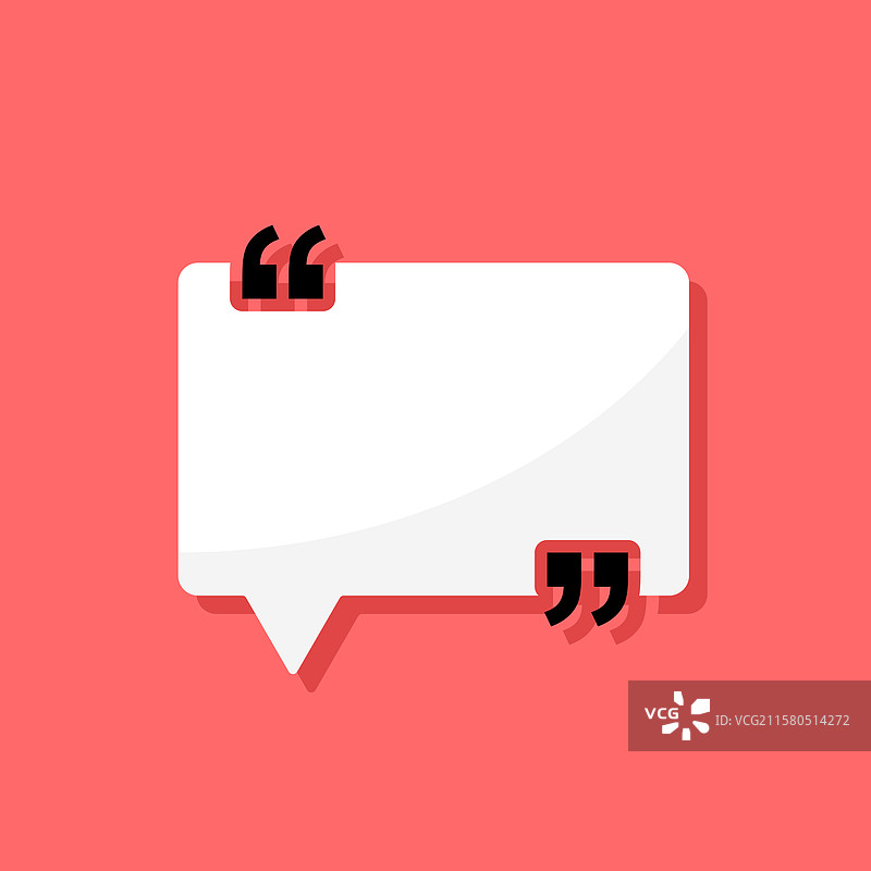 扁平风格的对话气泡中的引用框图标图片素材