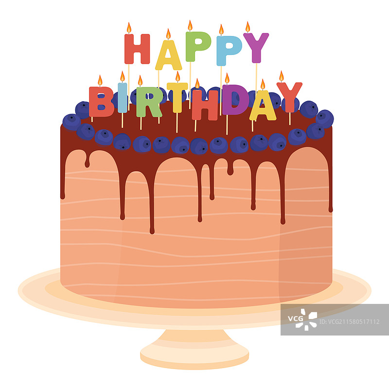 庆祝生日蛋糕，上面写着“生日快乐”图片素材