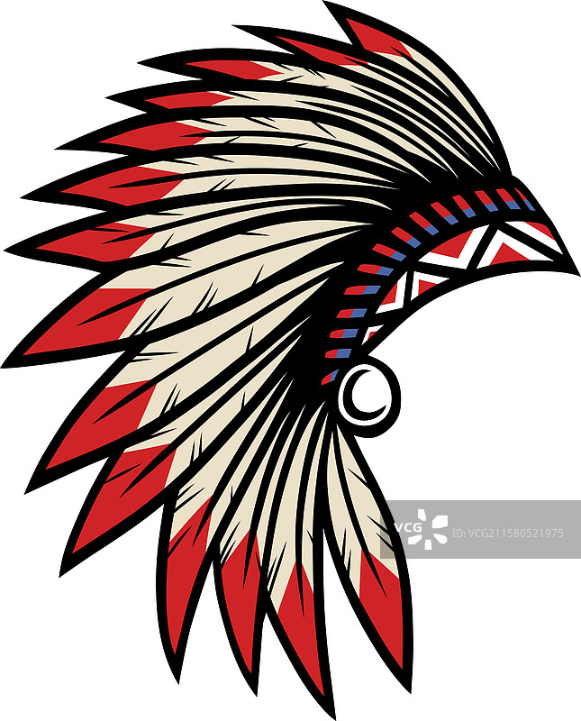 美洲土著印第安人帽子头饰标志图片素材