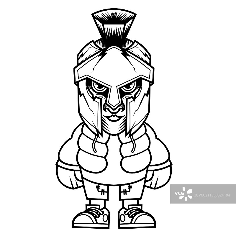 卡通斯巴达角色设计轮廓图片素材