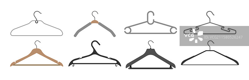 衣物挂钩平面彩色图标图片素材