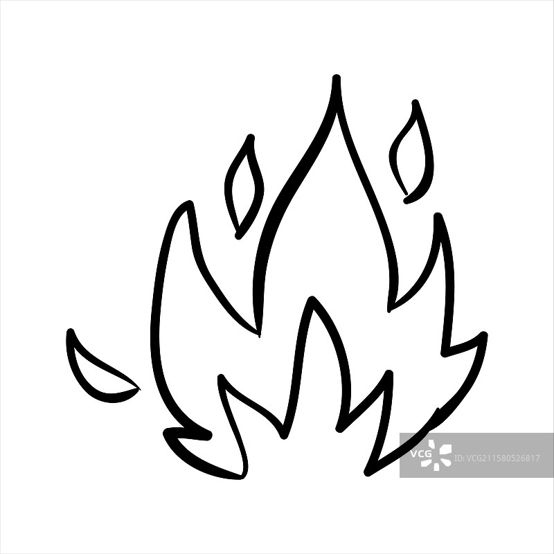 火焰素描图片素材