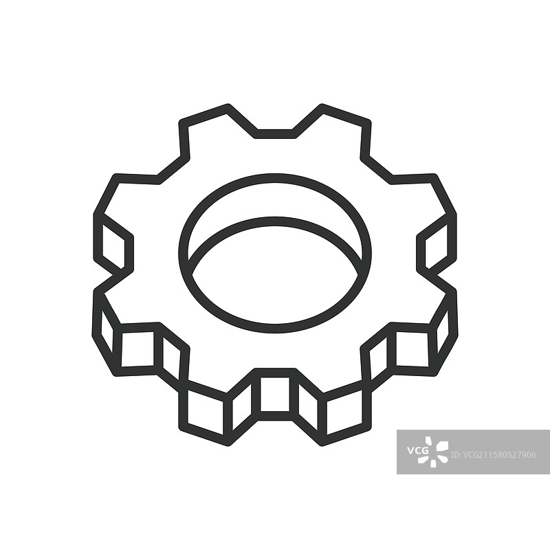 线条设计的齿轮图标图片素材