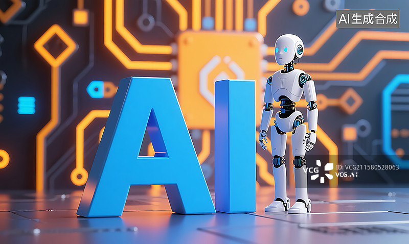 【AI数字艺术】人工智能机器人电路板芯片图片素材