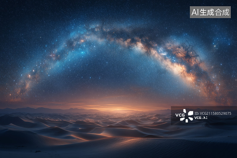 【AI数字艺术】美丽的银河全景图片素材