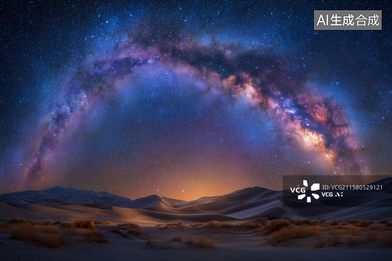 【AI数字艺术】美丽的银河全景图片素材