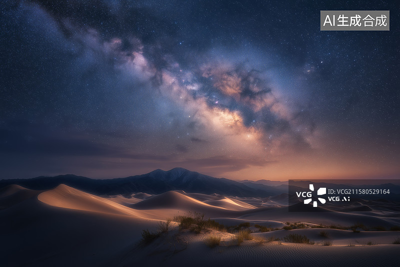 【AI数字艺术】美丽的银河全景图片素材