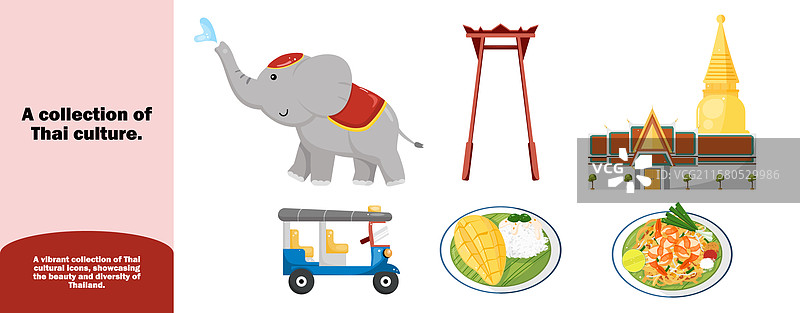 泰国文化的标志性符号集合图片素材