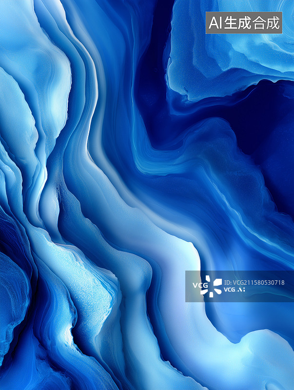 【AI数字艺术】蓝色抽象冰川纹理背景图片素材
